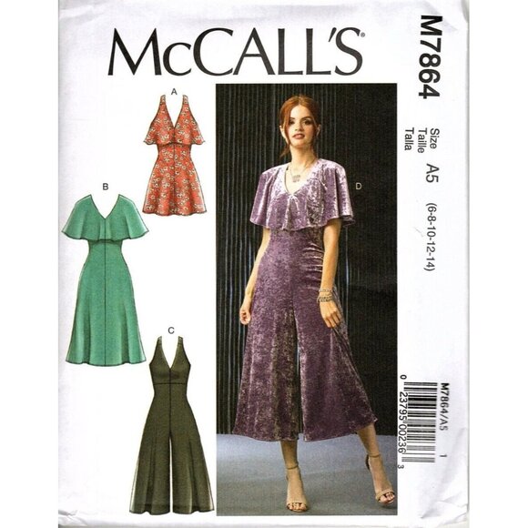 McCall's M7864 Misses 6 to 14 Jumpsuits and Dresses Uncut Sewing Pattern - Picture 1 of 2